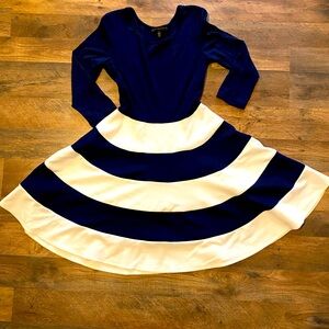 Nautical Navy fitted t shirt material top and striped bottom
